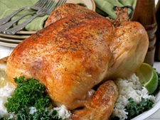 Roast Chicken with Thyme and Onion Stuffing