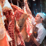 Donal hanging a side of beef